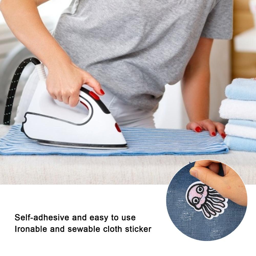 10Pcs Embroidered Design Cloth Stickers Strong Adhesive Iron On Patches For Clothes