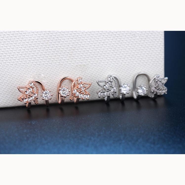 Butterfly Earrings 1 Pairs Shiny Zircon Stud Earrings for Women Vintage Wedding Jewelry Classy and Elegant Trendy Girl Gift