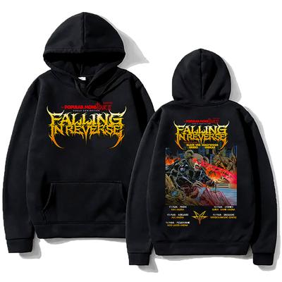 Популярная толстовка с капюшоном Mons Tour II World Domination Falling In Reverse, унисекс, осенняя толстовка с капюшоном High Street с принтом с двумя сторонами