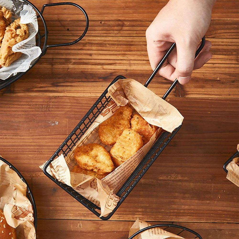 1 шт. с ручкой Корзина для фритюрницы Контейнер для хранения продуктов Домашний инструмент для барбекю Кухонный инструмент Жарочная сковорода Держатель для картофеля фри