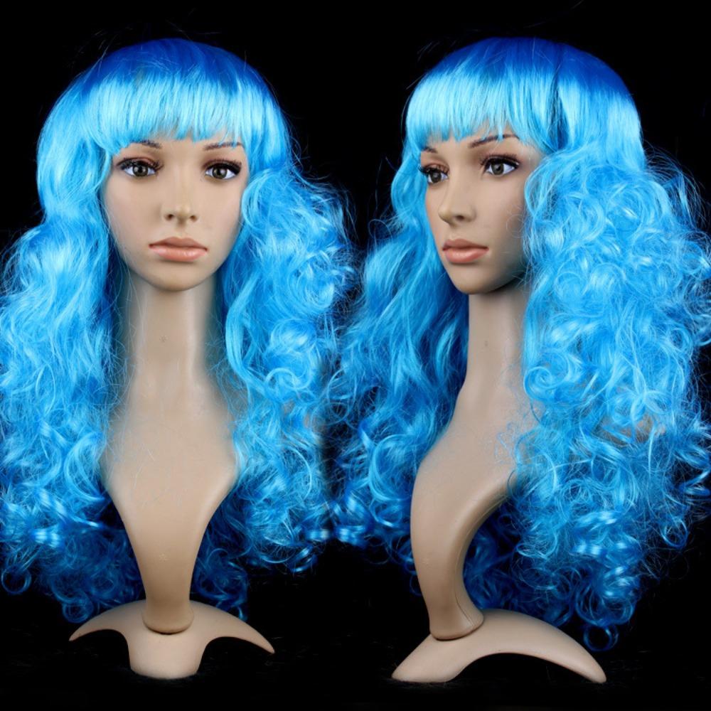Pink Cosplay Party Curly Hair Funny Lady Colored Wig Carnival Long Wig Birthday Party