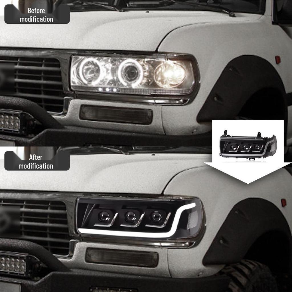 Светодиодная сборка фар с динамическими поворотниками для Toyota Land Cruiser LC80 90-02