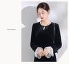 2026 Стильное платье с длинным рукавом, стройнящая юбка средней длины и шикарный принт для мам