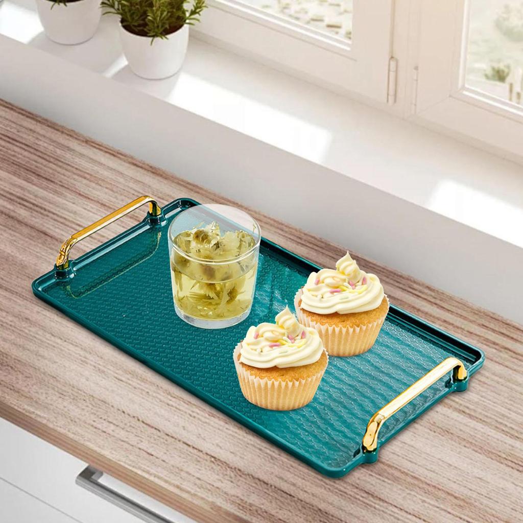 Поднос для сервировки с ручкой, поднос для туалетного столика, обеденная тарелка, органайзер для туалетного столика в ванной, поднос для праздничного стола, центральный элемент для гостиной