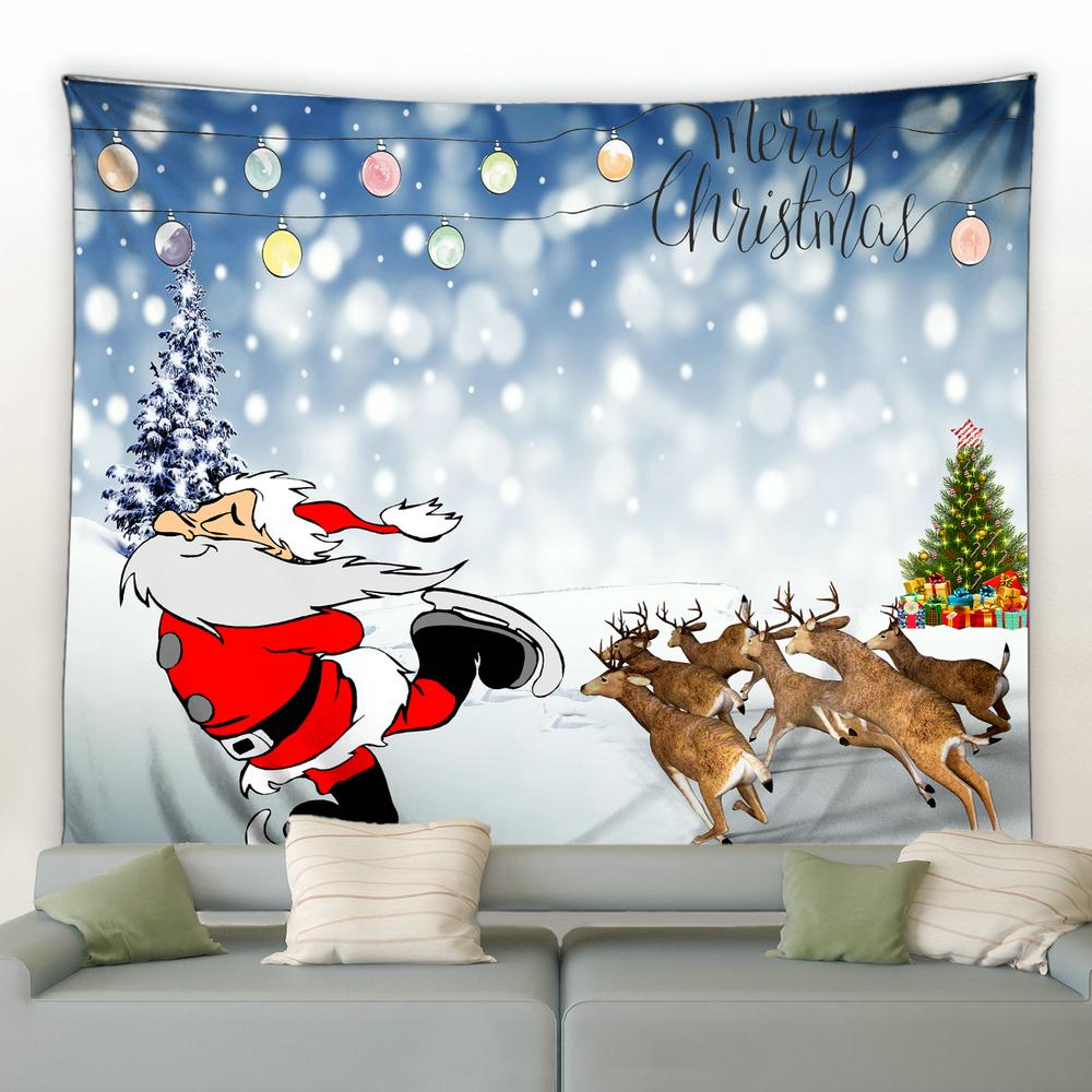 Snowman Christmas Tree Tapestry Christmas Wall Decor Background Fabric Home Decor Christmas Tapestry Tapeçaria De Natal