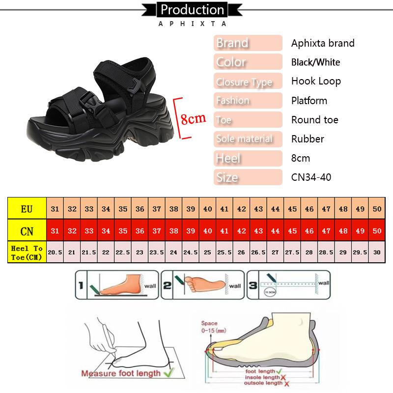 Fashion Aphixta Wedge Sandals Classic Hook Loop Platform Shoes For Woman 8cm High Heels Cool Summer Shoes Female Sandalias De Tacón