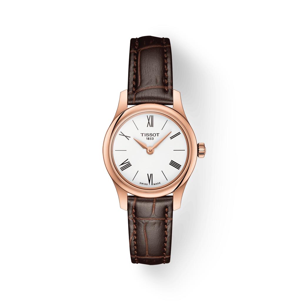 Tissot Мужские модные часы с белым циферблатом и кожаным ремешком T063.009.36.018.00