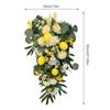 Spring Lemon Wreath Artificial Lemon Teardrop Wreath with Peony Flowers Green Leaves Decorative