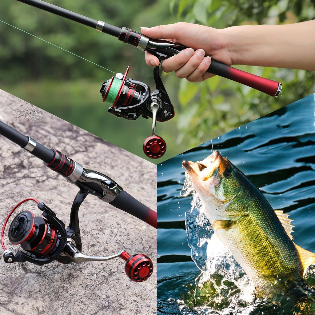 SOUGAYILANG Telescopic Fishing Rod 1.6M Spinning Fishing Pole Fishing Reel Set 5.0:1 Speed Metal Spool Carp Reel Rod Combo