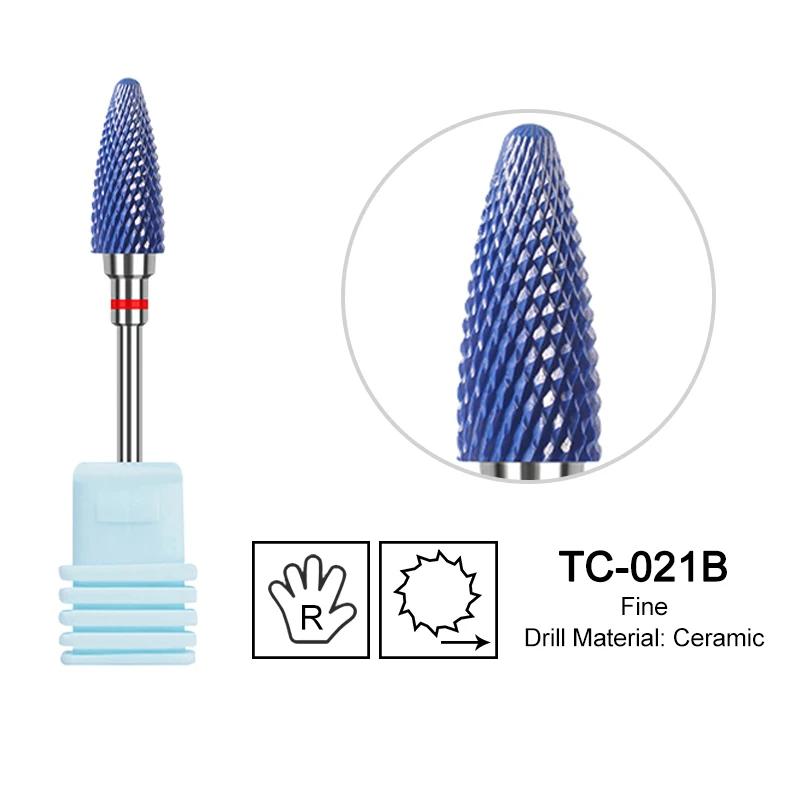 Ceramic Milling Cutter Flame Carbide Nail Drill Bits Pink Gel Remover Electric Machine Drills Polishing Peeling Nails Art Tools