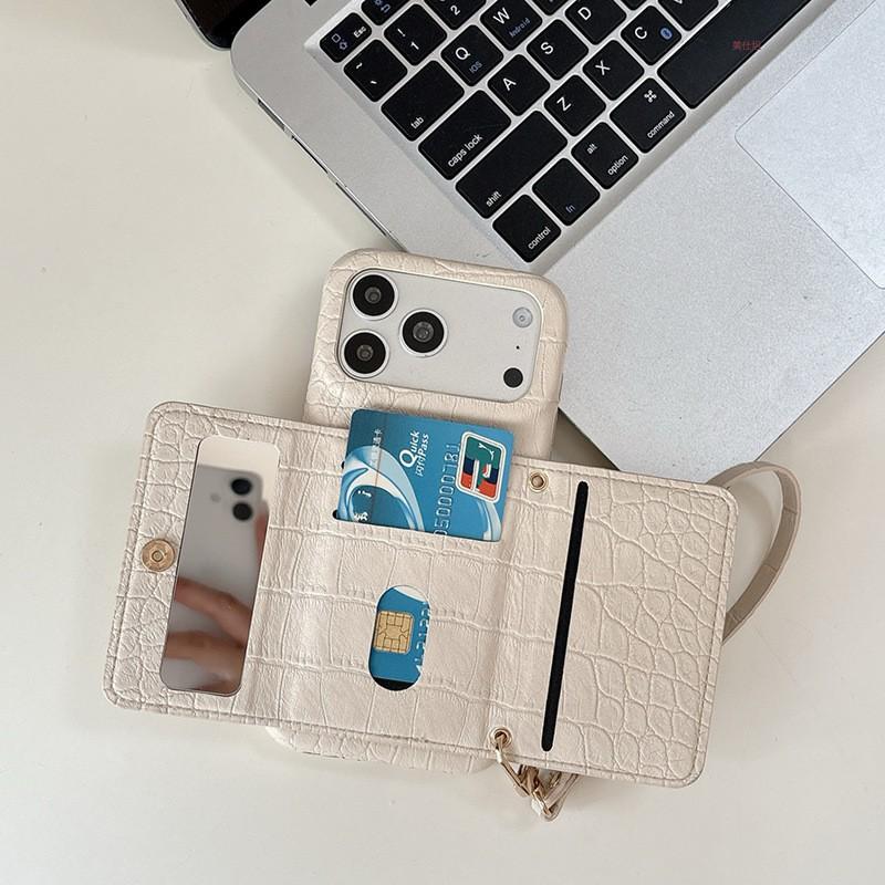 Phone Case With Card Slot Wrist Strap IPhone 18 Pro Max 17 16 15 14 Full Body Shockproof PU Leather Cover