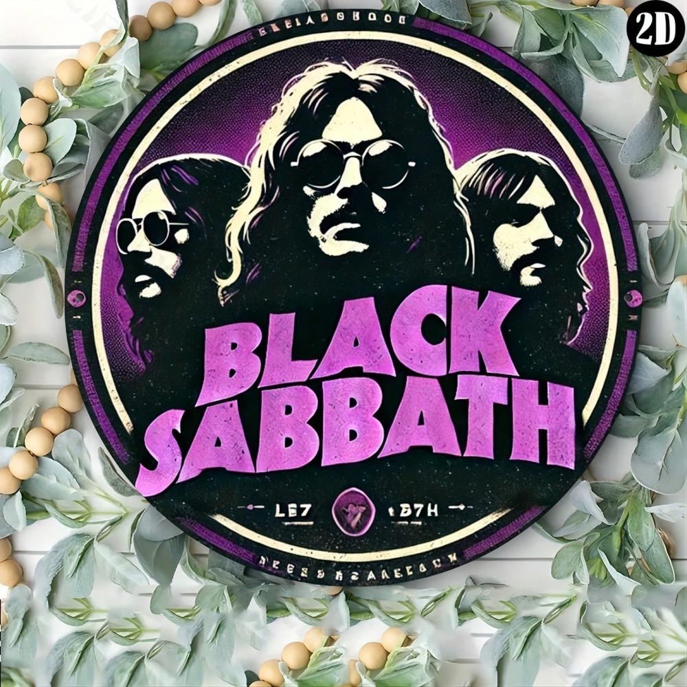 Black Sabbath 8x8 Inch Round Heavy Metal Tin Sign Wall Art Decor Gift for Home Bar Cafe Indoor Outdoor