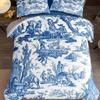 Французский деревенский набор пододеяльников с рисунком Toile De Jouy UK Single Double Queen US Twin Full King Size Среди комплектов постельного белья