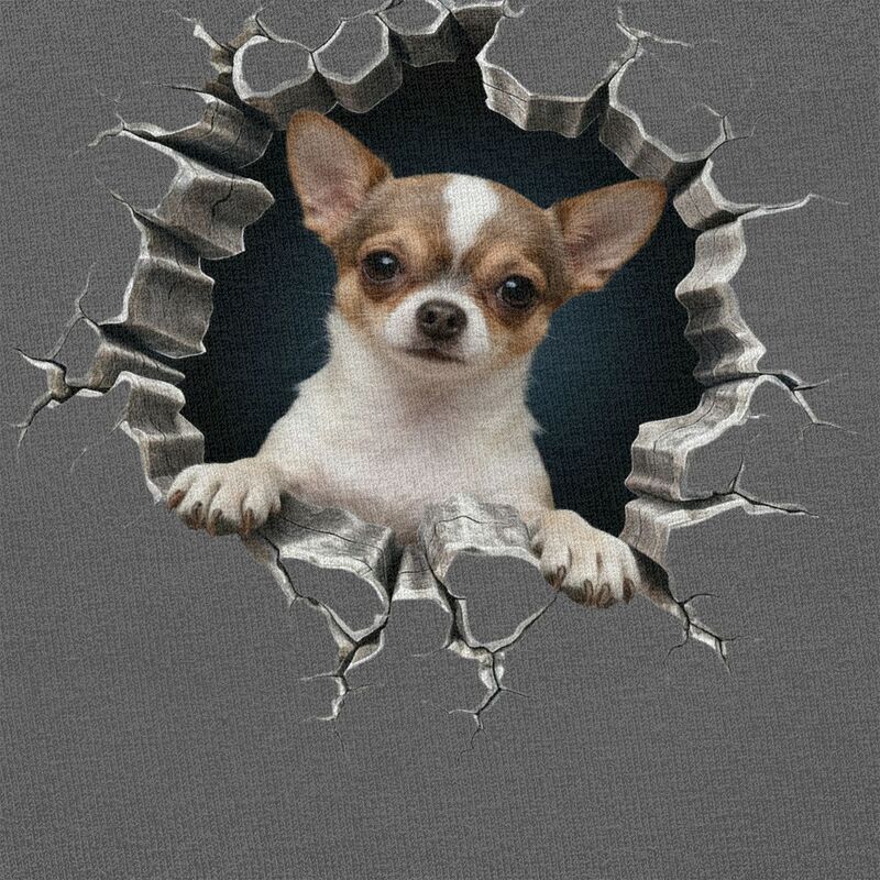 Breaking Through Chihuahua T Shirts Men ShortSleeve Dog Lover Tshirt Casual Tee For Husband100 Cotton Slim Fit Tshirt