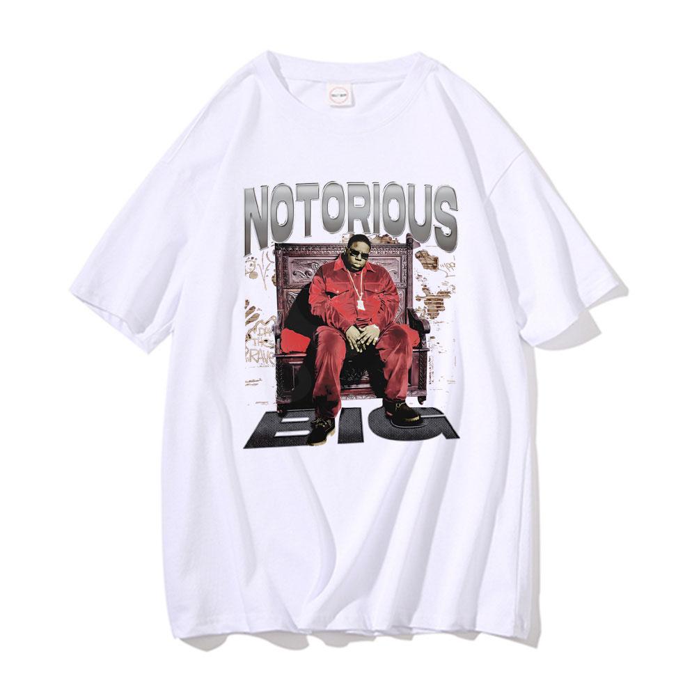 Футболка с графическим принтом The Notorious B.I.G. Рэп Бигги Смоллс Хип-Хоп Винтажная Оверсайз Футболка Унисекс Мода Рэп Тренд Футболки Топы