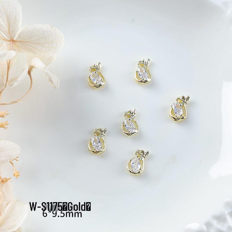 Новогодний маникюр: Роскошный подвеска-мешочек с цирконием и золотой инкрустацией из страз, носимые аксессуары для ногтей