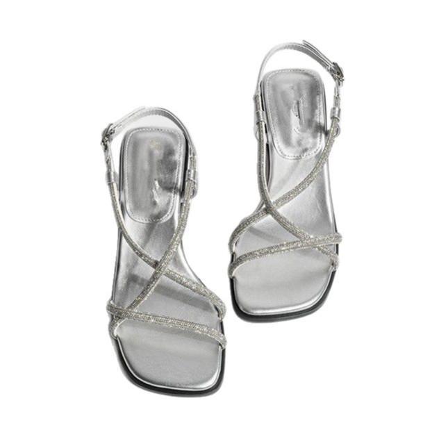 Версия из мягкой кожи~ Сандалии женские летние 2025 новые французские высококачественные женские сказочный стиль красивые туфли на высоком каблуке