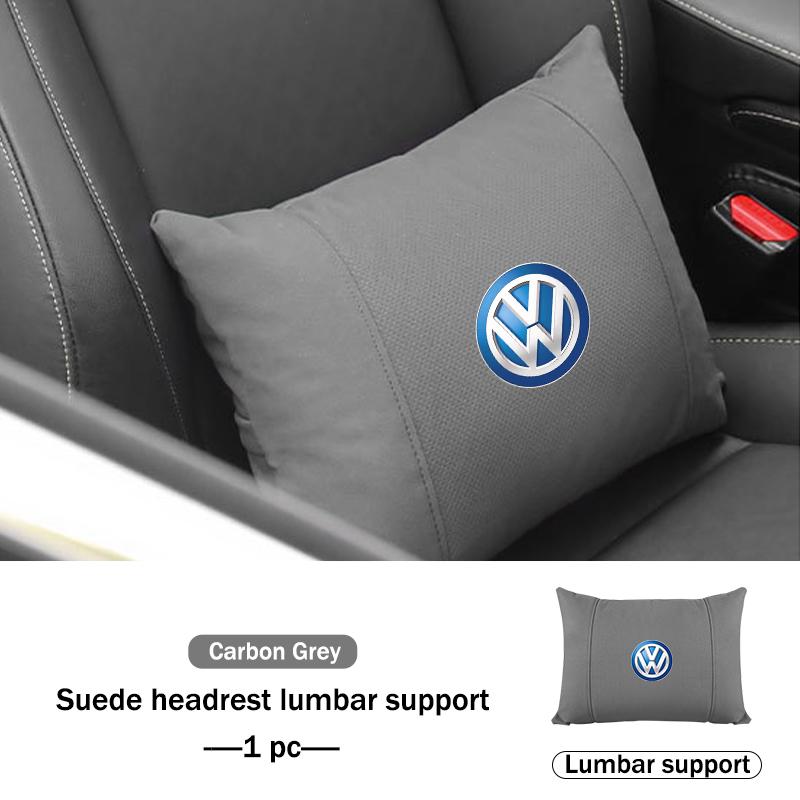 Для Volkswagen VW Замшевая автомобильная подушка для шеи Универсальная посадка Дышащая подушка для сиденья Scirocco Jetta Beetle Golf 4 5 6 Passat Polo B5 VL0