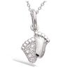[N5337] - Silver Pendant 'Little Feet' Silvery White (rhodium-plated) - 10x10 Mm