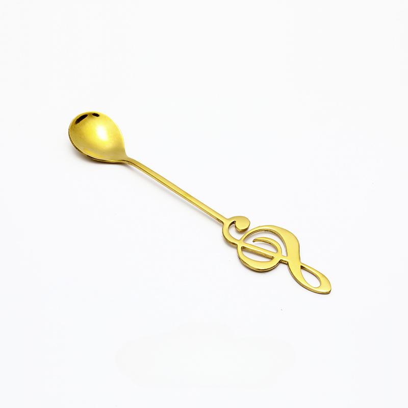 Кофейные ложки Кофейная посуда из нержавеющей стали Музыкальная нота Креативная кофейная ложка для молока Перемешивание десертной ложки для мороженого Посуда