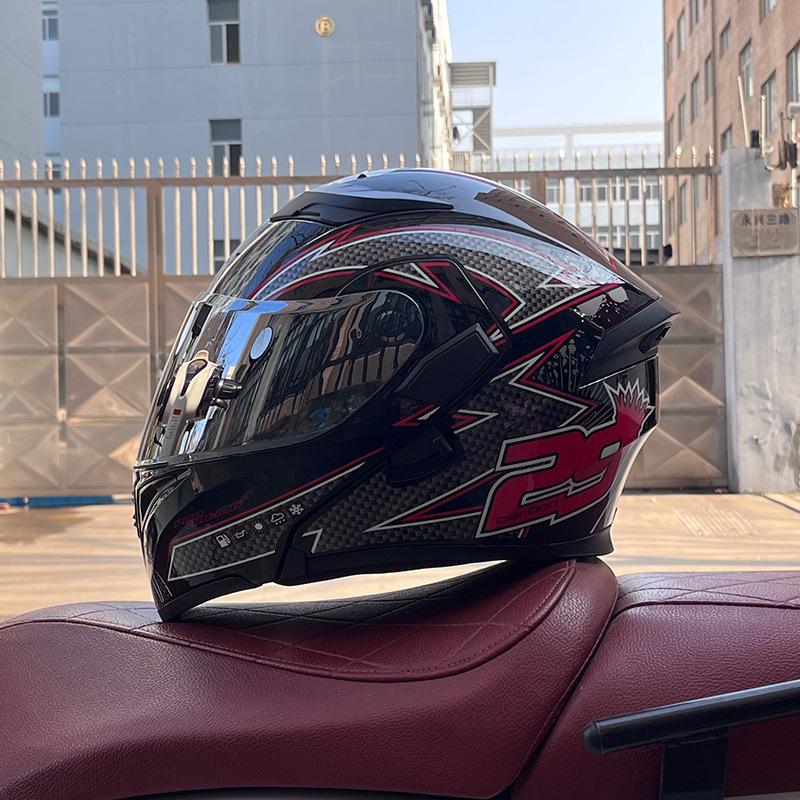 Motorcycle Helmets Men's and Women's Locomotive Full Helmets Bluetooth Peel-off Helmets Electric Vehicle Helmets