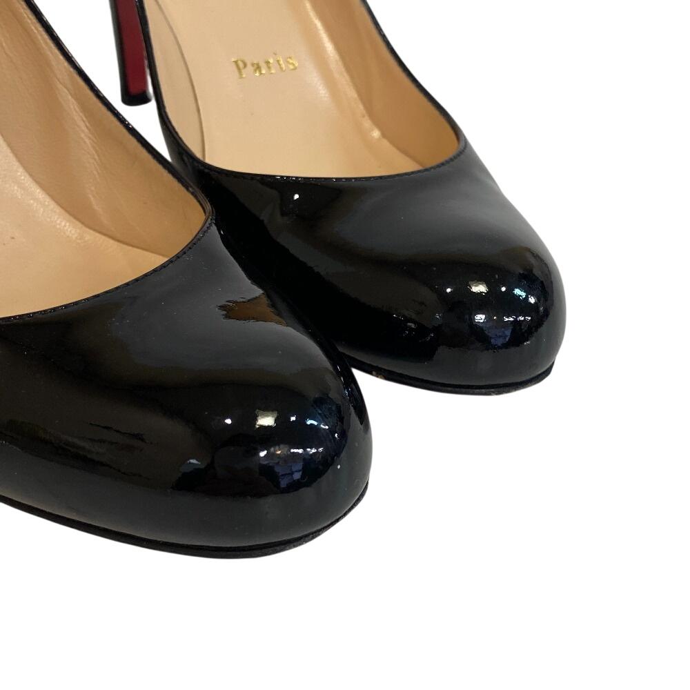 Christian Louboutin Туфли на шпильке эмалированные лодочки черный эмаль Б/у