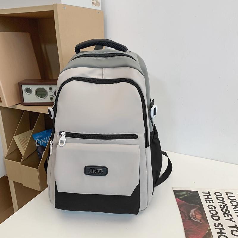 Женский школьный рюкзак Мужской рюкзак большой емкости Открытый контрастный студенческий школьный рюкзак