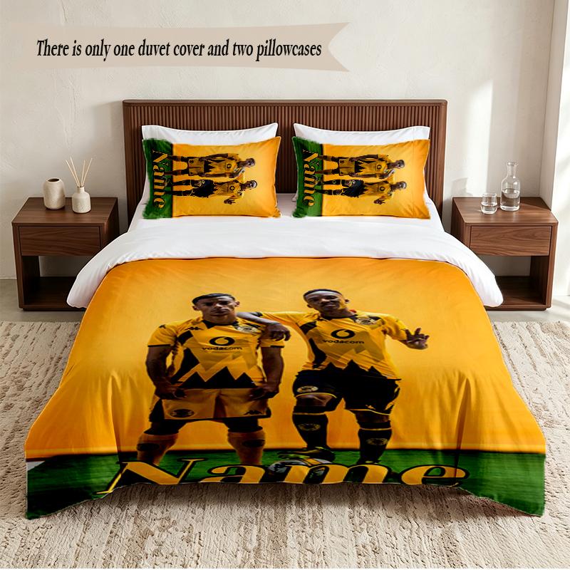 Kaizer Chiefs Personalized Custom Name 3‑Piece Bedding Set Soft Duvet Cover Set For Bedroom Home Decor