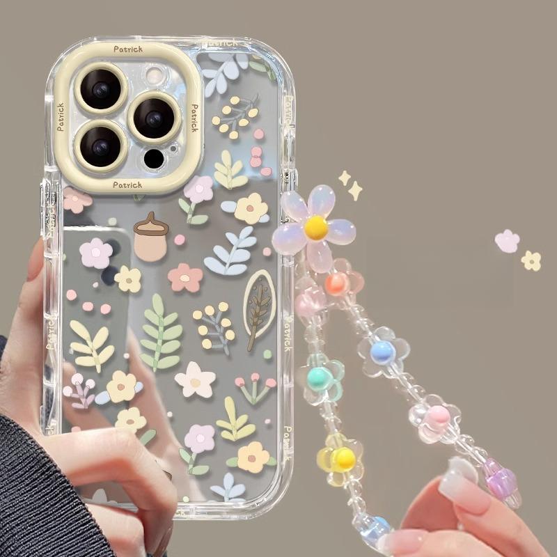 Full Screen Flower Chain Suitable for Apple 16promax Mobile Phone Case IPhone 14plus Mirror 13mini/xs