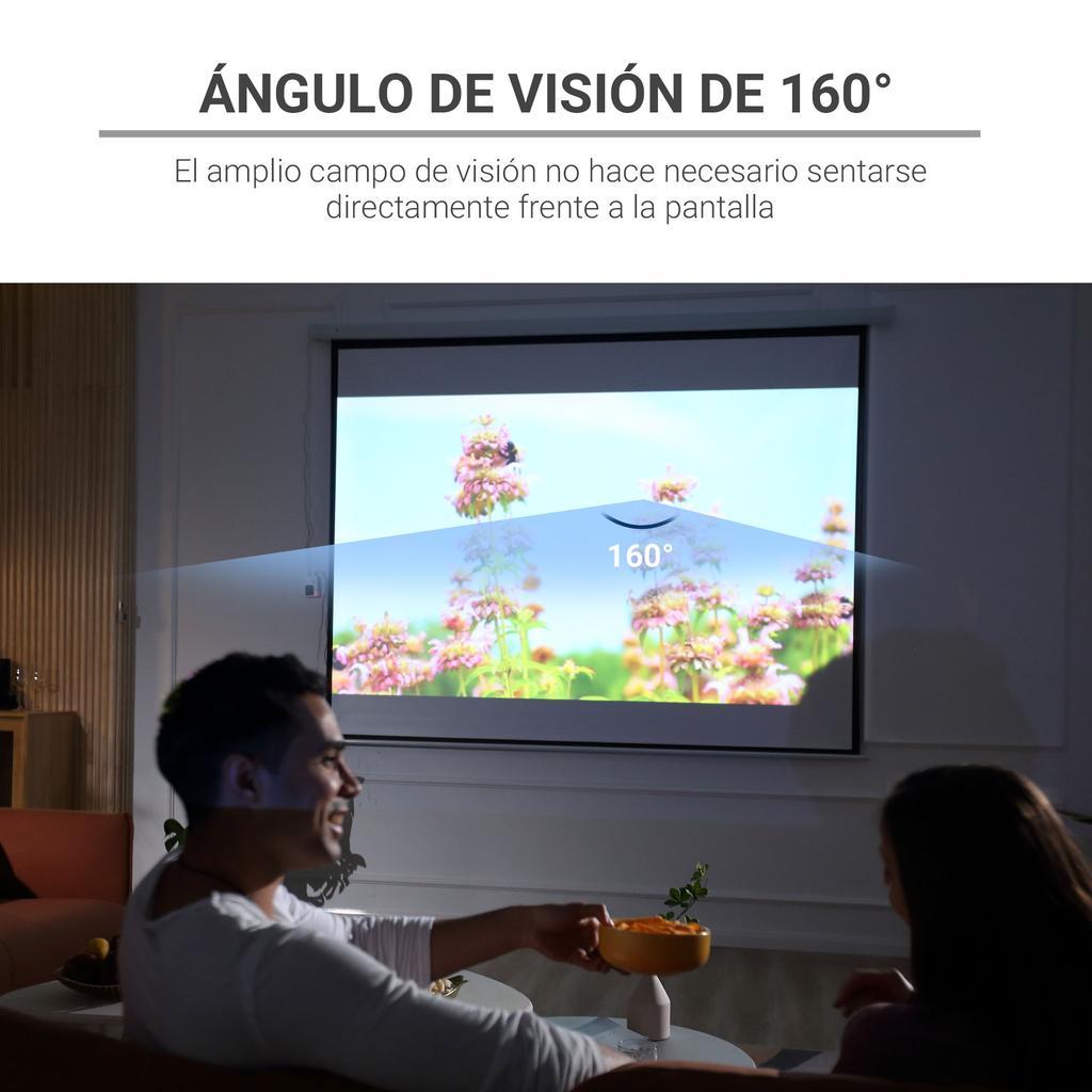 Electric Projection Screen 120 Inches 4:3 Format with Remote Control 244x183 cm White