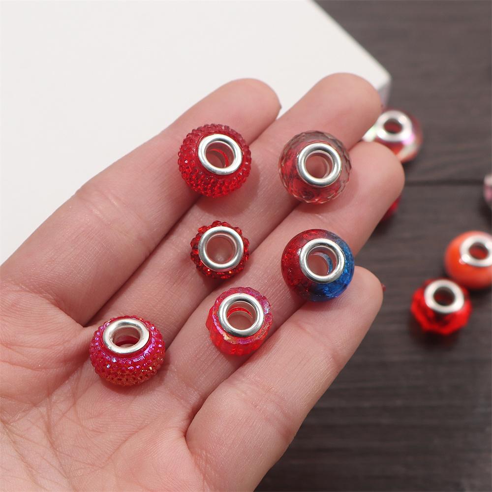 30/50/100 шт. подвеска из смоляной бусины с большим отверстием, европейская мода, декоративный браслет из бисера, принадлежности для самостоятельного изготовления ювелирных изделий