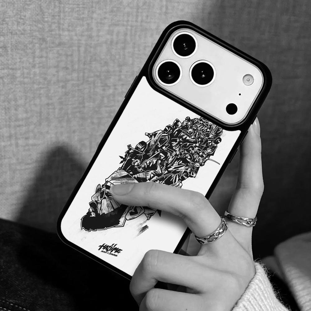 Чехол Case для iPhone 17 Air 16 Pro Max 15 Plus 11 13 Mini 14 12 Задняя крышка телефона Мияги и Энди Панда