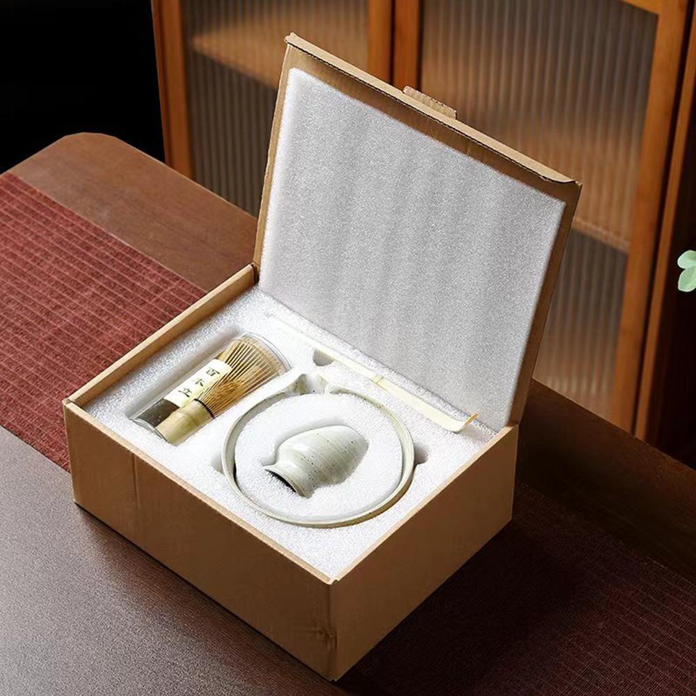 4шт бамбуковый керамический венчик для матча многоразовая щетка для размешивания матча венчик для размешивания зеленого чая