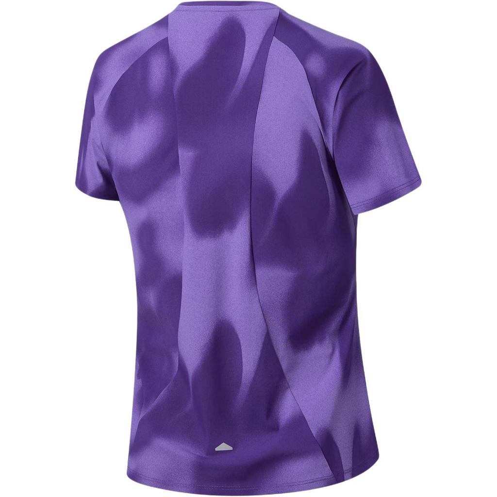 Li-Ning Печатный удобный пуловер с коротким рукавом женские топы ATSW510-5