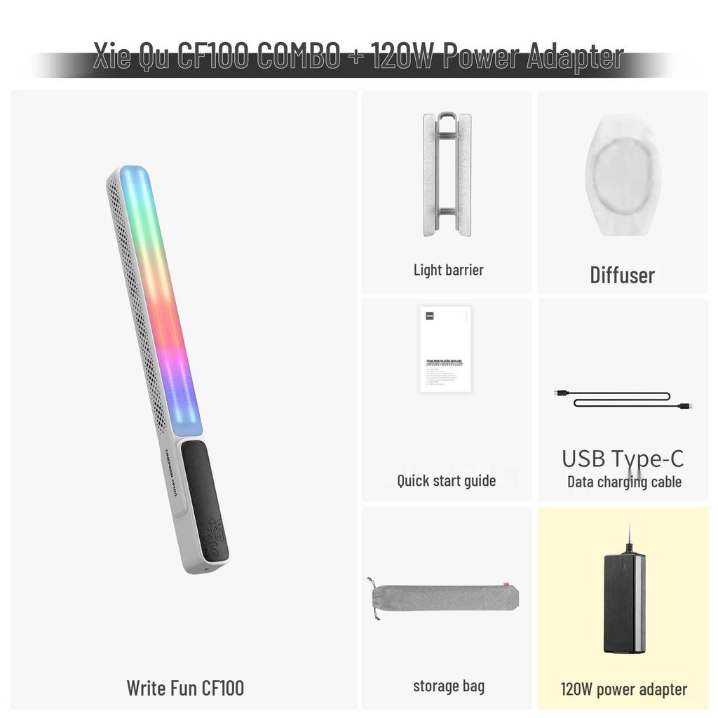 Zhiyun Write Fun CF100 RGB 100 Вт Портативный светодиодный заполняющий свет для съемки на открытом воздухе ночью.
