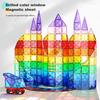 40Pcs/Set Colorful Magnetic Tile Kit Clear Geometric Shape Building Block Magnet Preschool Educational Brick Construction Toy Toddlers Boys Girls