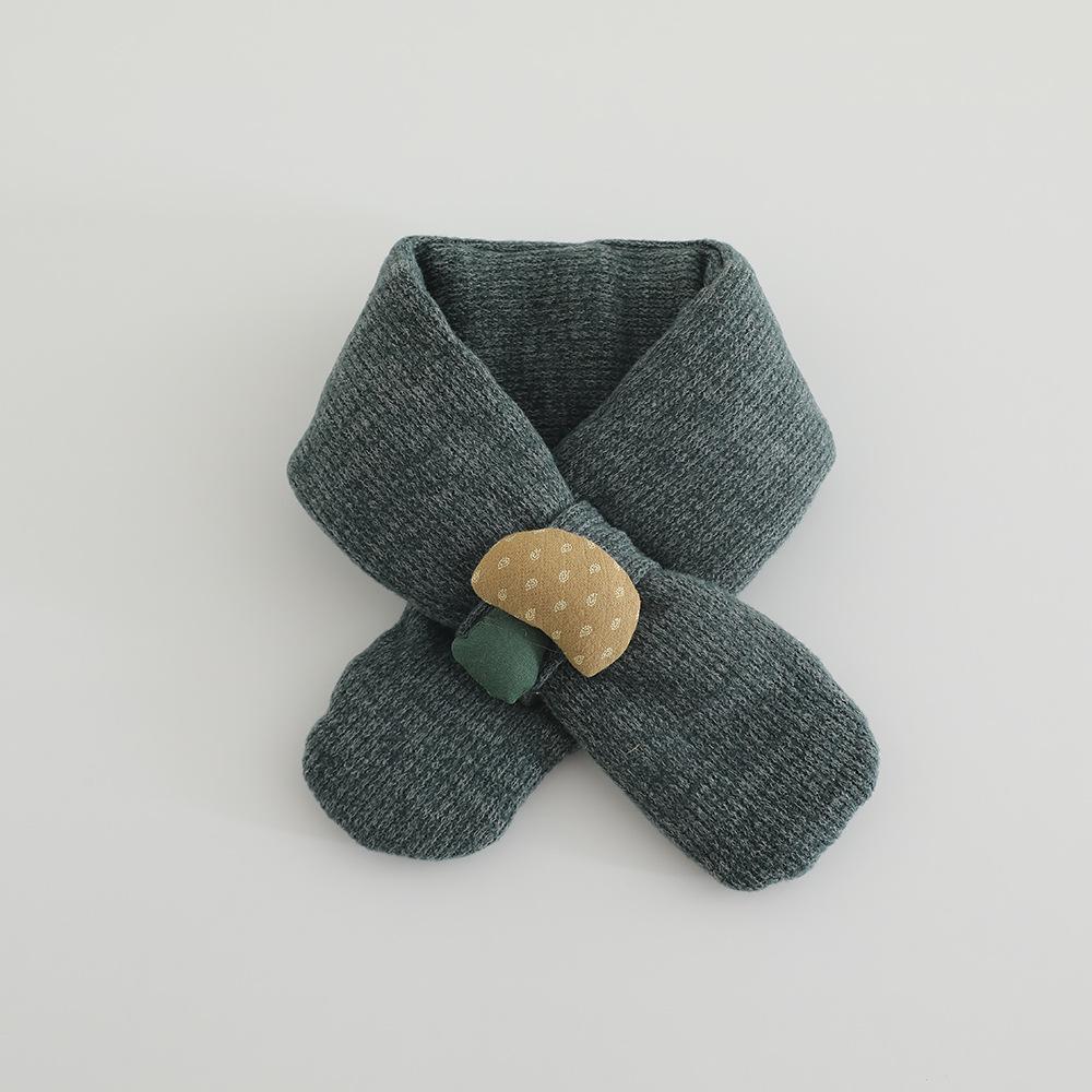 New Autumn Winter Cross Baby Scarf Children Cute Cartoon Thickened Warm Scarves Boys Girls Kids Soft Cotton Neck Ring Scarf