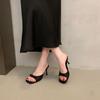 2024 новые французские туфли с открытым носком для женщин на лето, модный темперамент с юбкой, удобные босоножки на высоком каблуке-шпильке