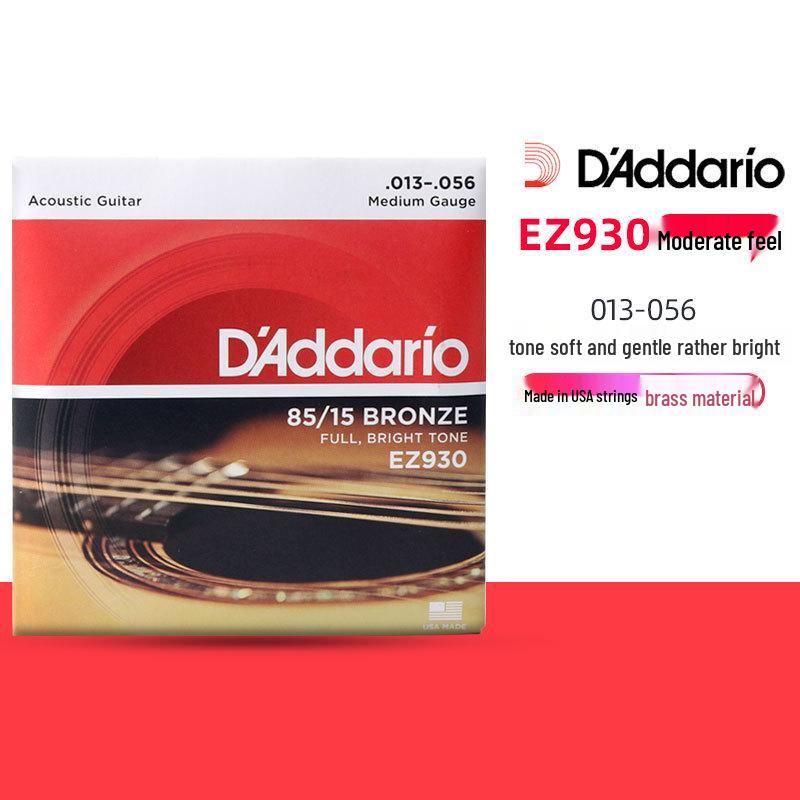 D'Addario EJ16 EZ920 Струны для фолк-гитары с покрытием из фосфорной бронзы, набор из 6 штук.