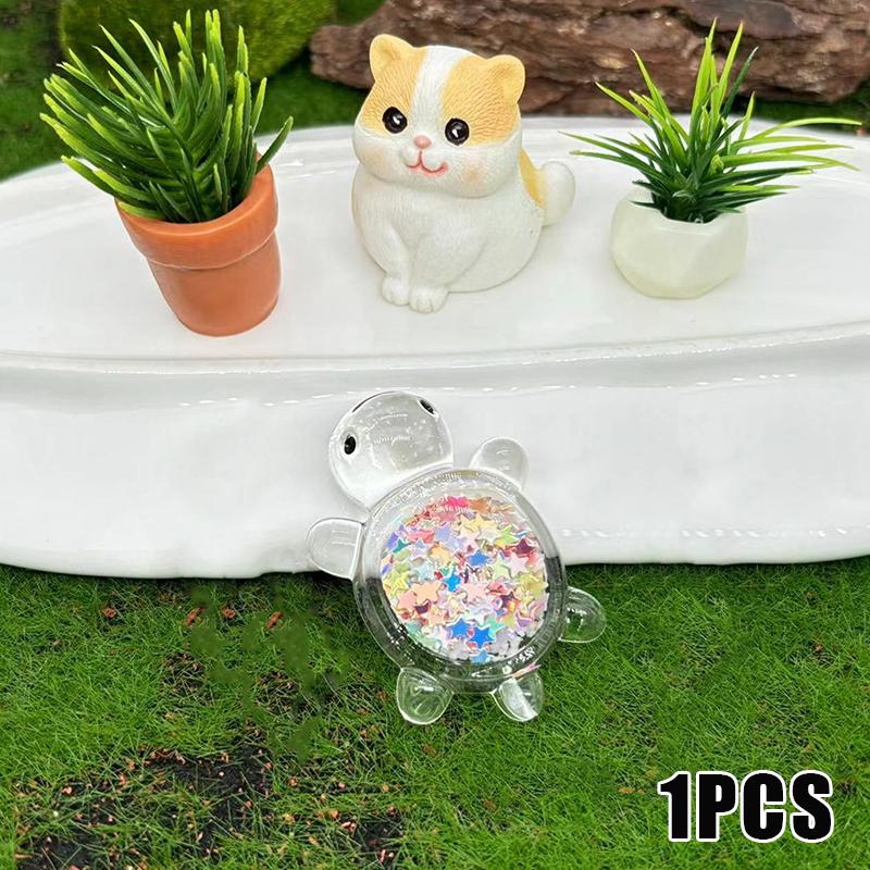 1 шт. Милая прозрачная светящаяся блестящая большая черепаха Diy Trendy Play Accessories Cream Gel Keychain Bag Подвеска