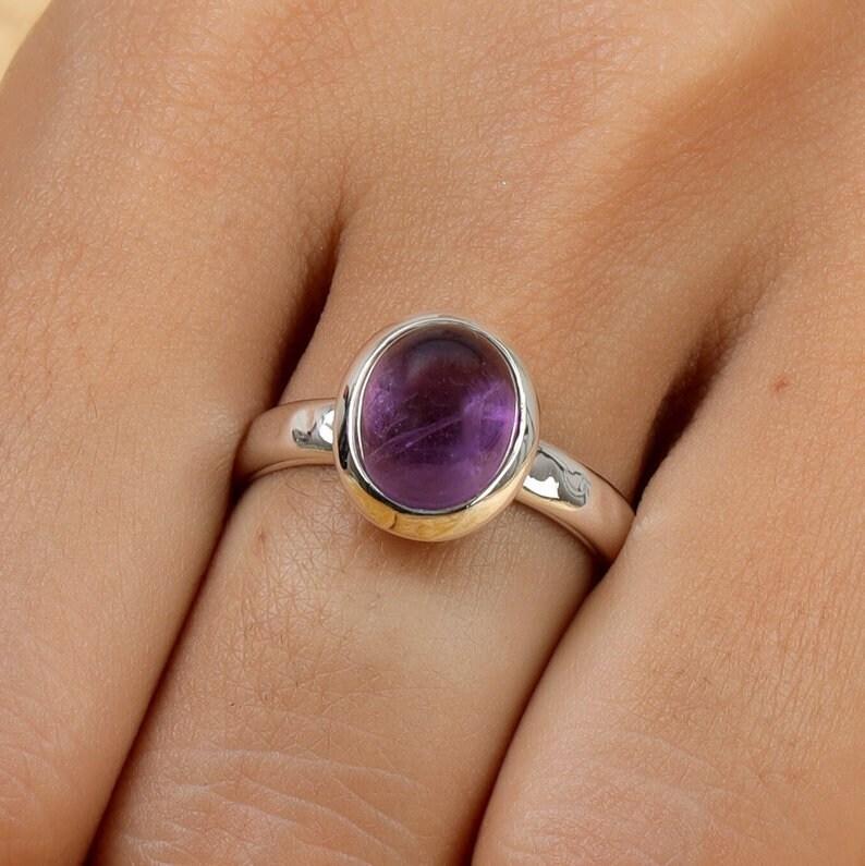 Кольцо с аметистом, серебряное кольцо 925 пробы, кольцо с драгоценным камнем, овальное кольцо, кольцо ручной работы, кольцо с камнем, эффектное кольцо, серебряные украшения