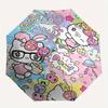Colorful Hello Kitty Automatic Opening and Closing Umbrella, Lightweight 3-Fold, With Cute Cartoon Characters, Suitable for Home, Outdoor and Daily Us