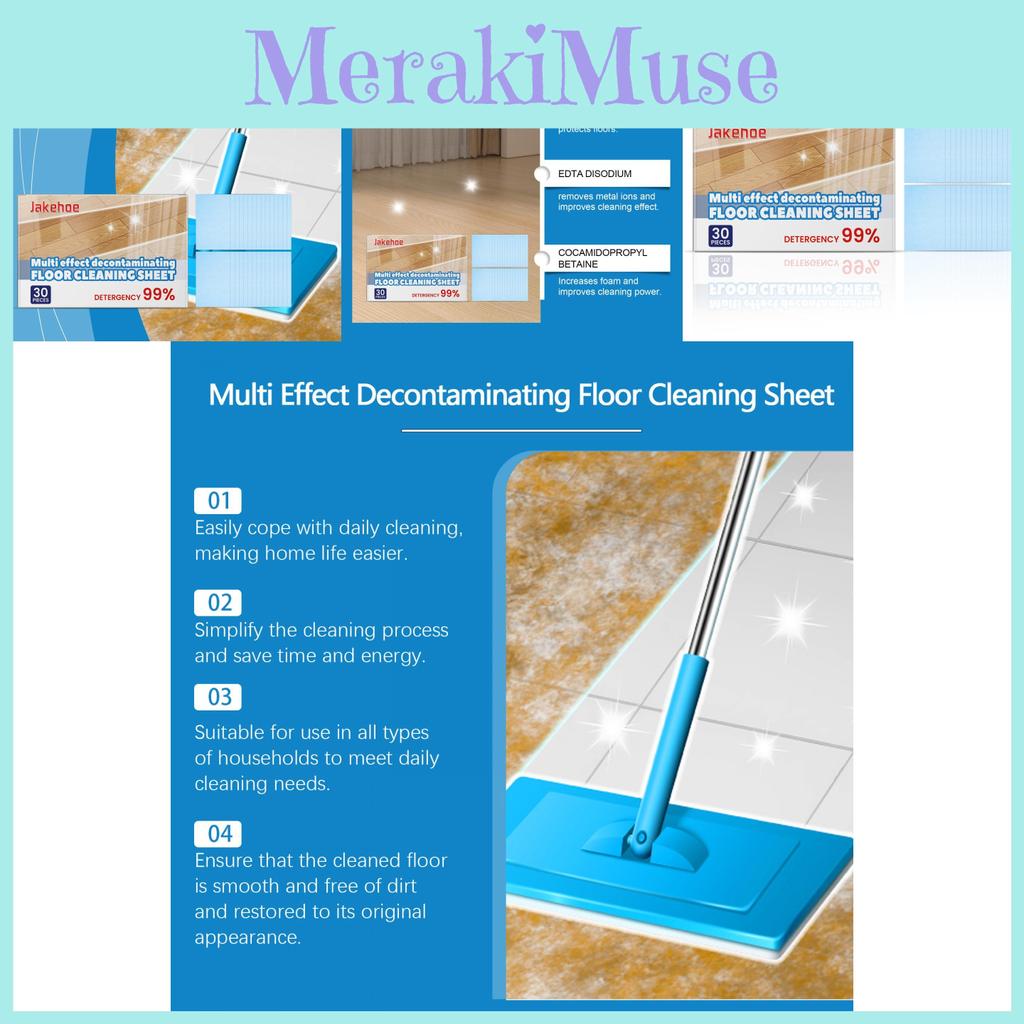 Таблетки для мытья пола Jakehoe Мощное удаление пятен и усилитель блеска 30 штук