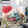 1Pc Balloon Cluster Print Flannel Blanket, High quality Comfortable for All Seasons, Home Decor, Warmth and Comfort, Perfect for Christmas Gifts