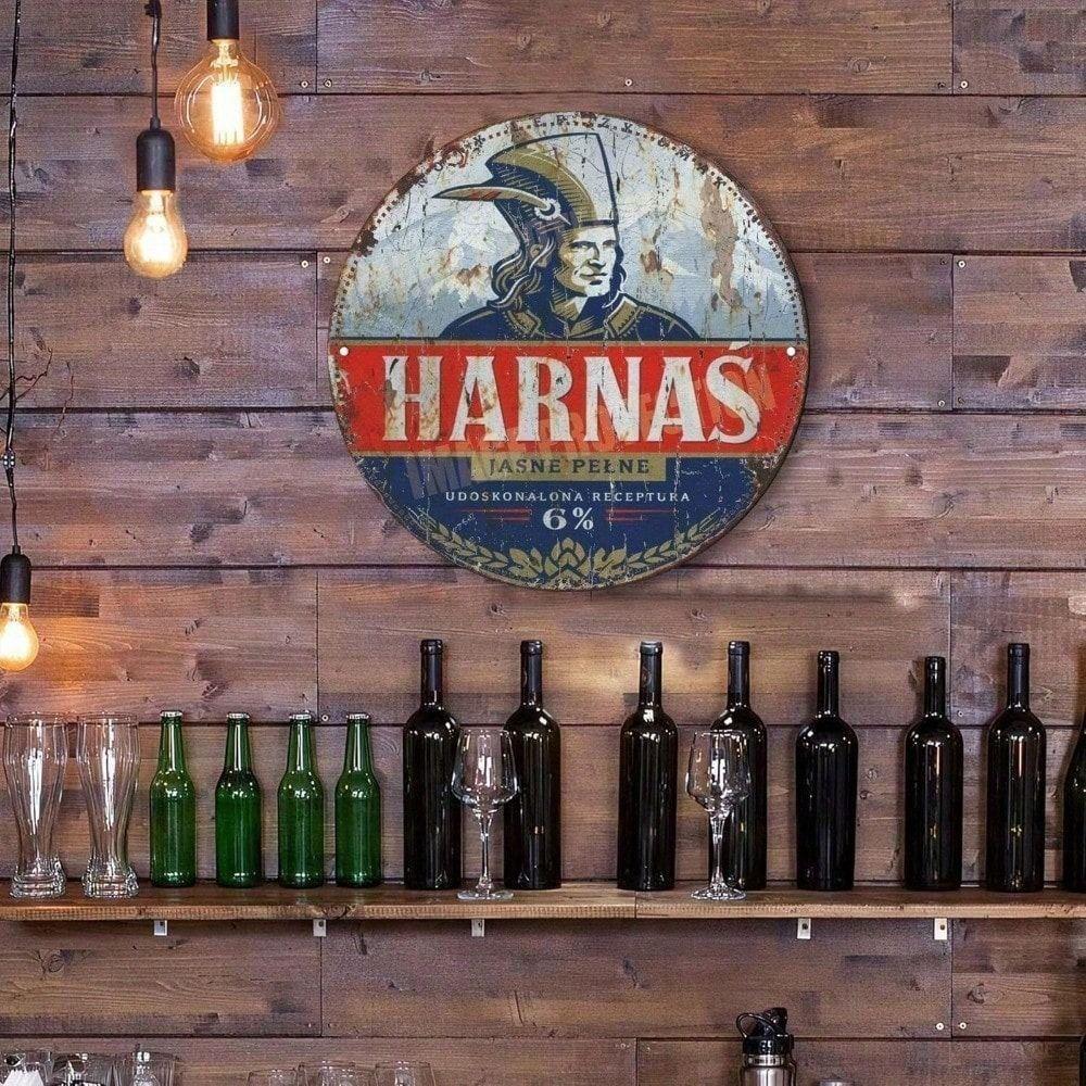 Ретро Винтажный Металлический Плакат Настенного Искусства "Harnas", Декоративная Жестяная Вывеска для Спальни Гостиной Домашнего Декора