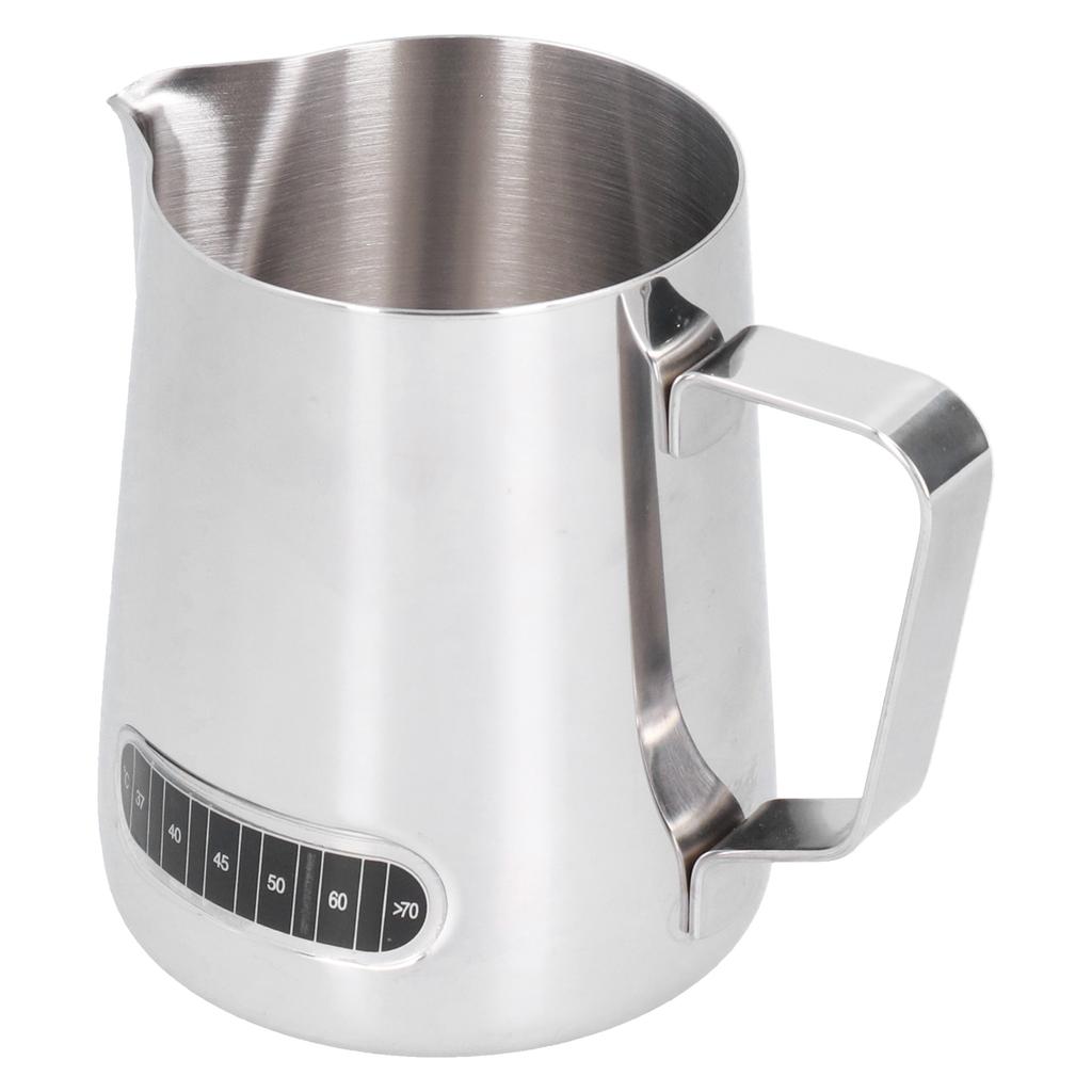 600ml Stainless Steel Frothing Cup Milk Coffee Frothing Pitcher with Thermometer Sticker
