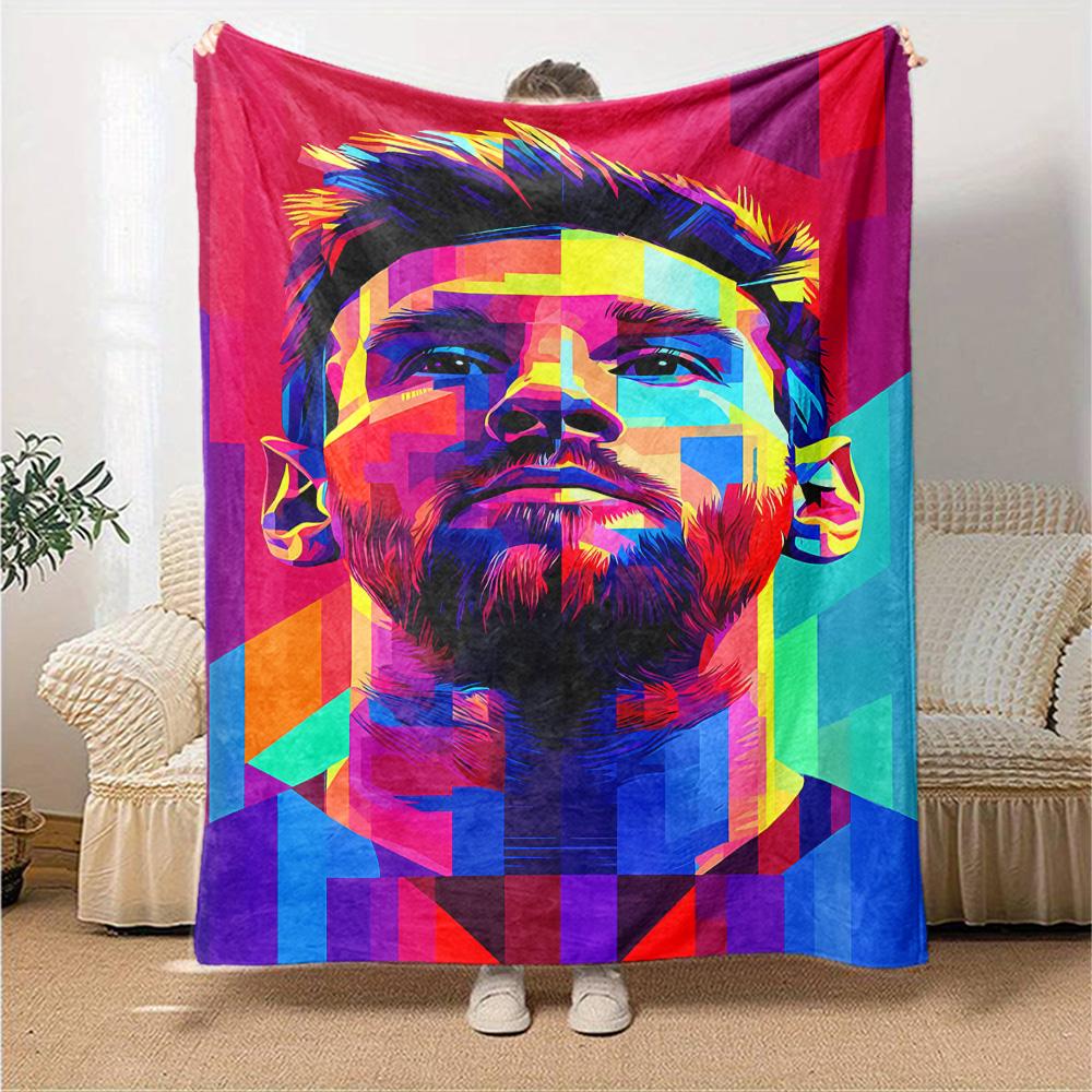 Messi's Golden Legacy Blanket Warmthful Decor Suitable for Bedding Couch Seaside Four Seasons Universal Modern Style