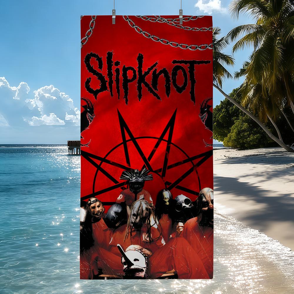 Rock Band S-Slipknot Полотенце Пляжное Полотенце Дорожное Легкое Приятное для Кожи Для Бассейна Пляжа Кемпинга Круиза Лето