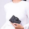 Coach Угловая молния Классическая Мода Монограмма Угловая молния ПВХ Клатч на запястье Кошелек Маджонг Женский клатч Угольный C0082-SVDK6