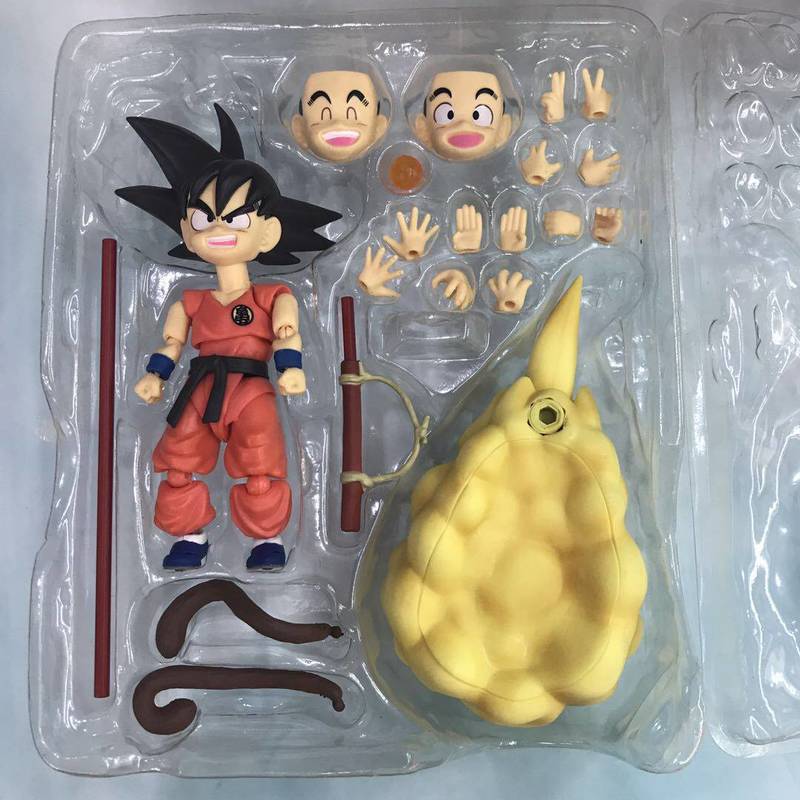 Фигурка SHF Dragon Ball Малыш Гоку с облаком Кирин, силовым посохом, сменными головами, руками, хвостом, аниме-модель, игрушка, подарок